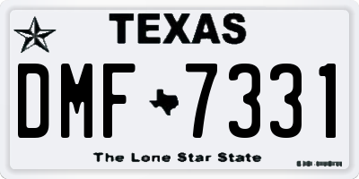 TX license plate DMF7331