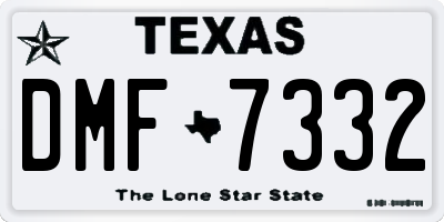 TX license plate DMF7332