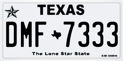 TX license plate DMF7333