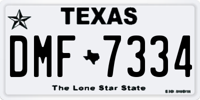 TX license plate DMF7334