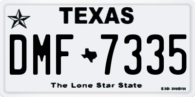 TX license plate DMF7335
