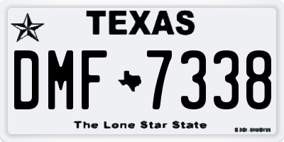 TX license plate DMF7338