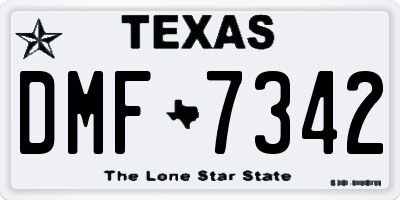 TX license plate DMF7342