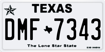 TX license plate DMF7343