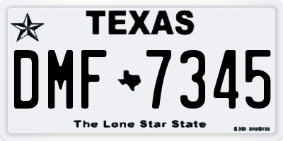TX license plate DMF7345