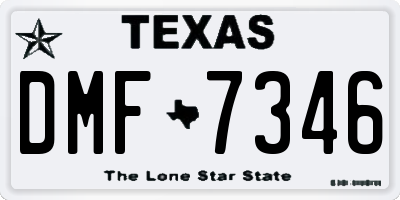 TX license plate DMF7346