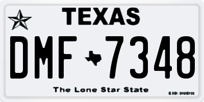 TX license plate DMF7348