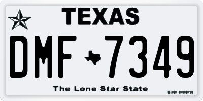 TX license plate DMF7349