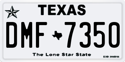 TX license plate DMF7350
