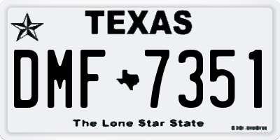 TX license plate DMF7351