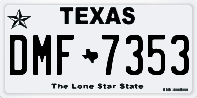 TX license plate DMF7353