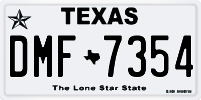 TX license plate DMF7354