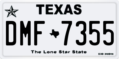 TX license plate DMF7355