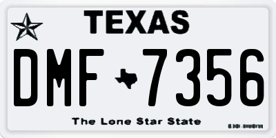 TX license plate DMF7356