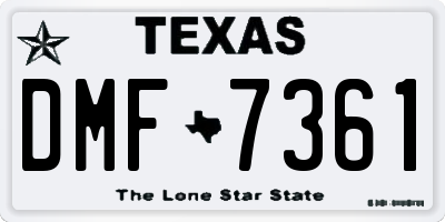 TX license plate DMF7361