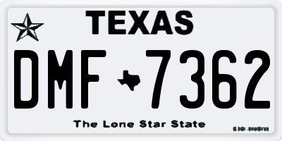 TX license plate DMF7362