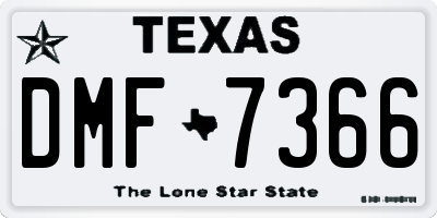 TX license plate DMF7366