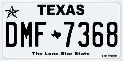 TX license plate DMF7368