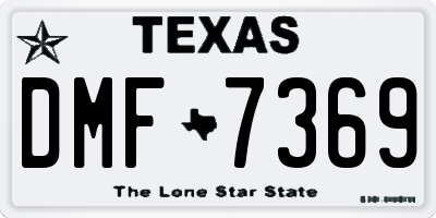 TX license plate DMF7369