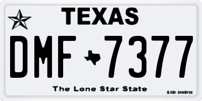 TX license plate DMF7377