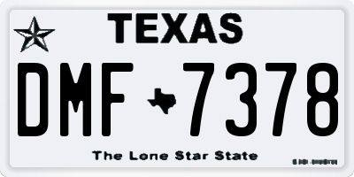TX license plate DMF7378