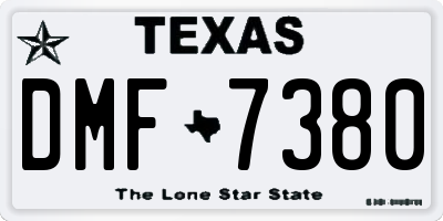 TX license plate DMF7380