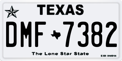 TX license plate DMF7382