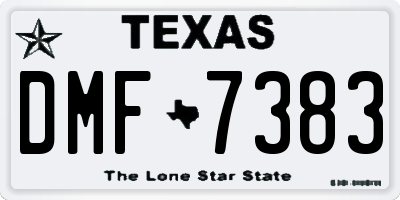 TX license plate DMF7383