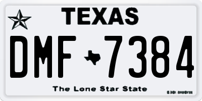 TX license plate DMF7384
