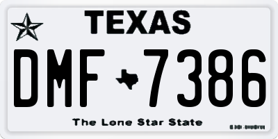 TX license plate DMF7386