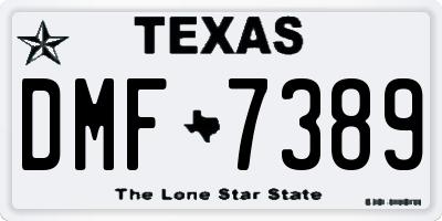 TX license plate DMF7389