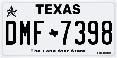 TX license plate DMF7398