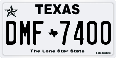 TX license plate DMF7400