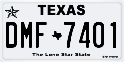 TX license plate DMF7401