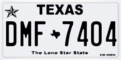 TX license plate DMF7404