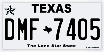 TX license plate DMF7405