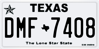 TX license plate DMF7408