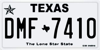 TX license plate DMF7410