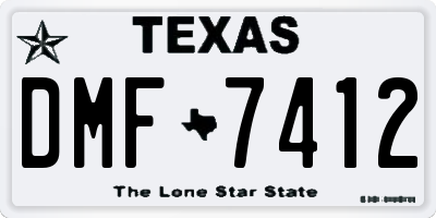 TX license plate DMF7412