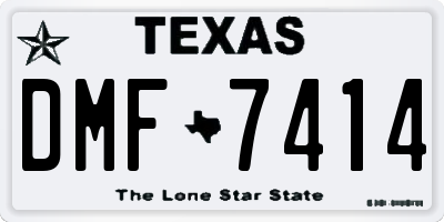 TX license plate DMF7414