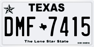 TX license plate DMF7415