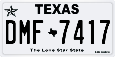 TX license plate DMF7417