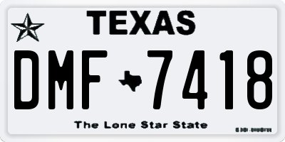 TX license plate DMF7418