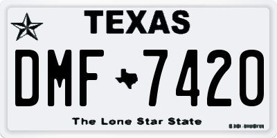 TX license plate DMF7420