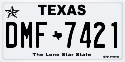 TX license plate DMF7421