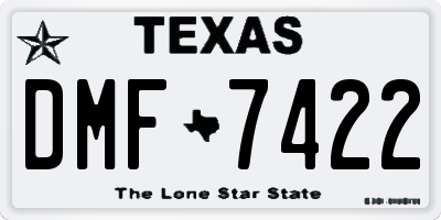 TX license plate DMF7422