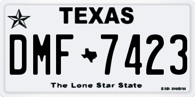 TX license plate DMF7423