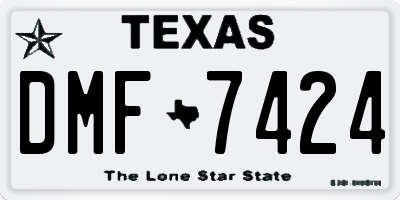 TX license plate DMF7424