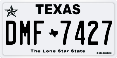 TX license plate DMF7427