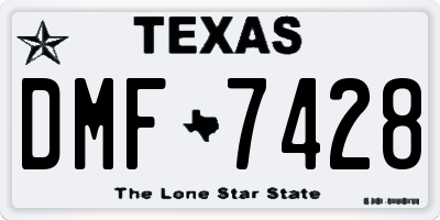 TX license plate DMF7428